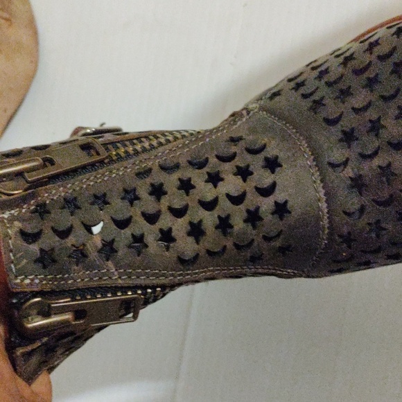 Rare FreeBird DAHLIA Brown Dahlia Star/ Moon Cutout Boots size 7 - Picture 13 of 15
